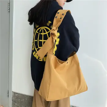 Moda Kanvas Çanta Kadınlar için Büyük Kapasiteli omuzdan askili çanta Taşınabilir Genç okul çantası Günlük Bayan Alışveriş Çantası Seyahat Çantası 19