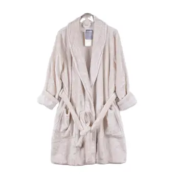 Sonbahar Kış Mercan Polar Gecelik Kadın Ev Giyim Gecelik Elbise Yumuşak Rahat Polka Dot Bayanlar Robe 2