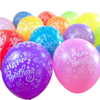 12 İnç Lateks Balonlar Hava Balonları Mutlu Doğum Günü Balon Hava Topları Sopa Standı Balon Doğum Günü Partisi Dekoru Çocuk Kemer Balon 10
