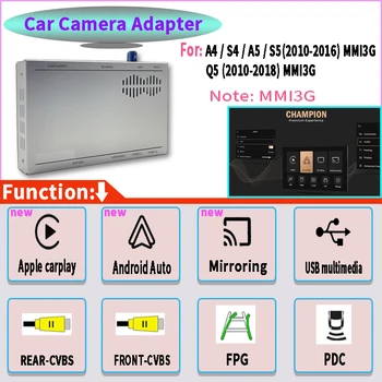Kablosuz CarPlay Android Oto Araba Kamera Adaptörü OEM Güçlendirme Arayüzü 2010-2016 A4 S4 A5 S5 MMI 3G 2010-2018 Q5 MMI 3G 5