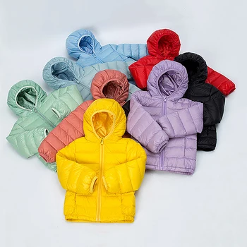 2021 Sonbahar Kış Bebek Erkek Giysileri Kapşonlu Aşağı Ceket Çocuk Giyim Kız Giyim 2-8 Yıl Uzun Kollu Çocuk Ceket 16