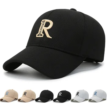 Trendy Marka R Mektup Nakış Beyzbol Şapkası Kadın Güneş Şapka Hip Hop Snapback Kapaklar Unisex Rahat Erkekler Şapka 5