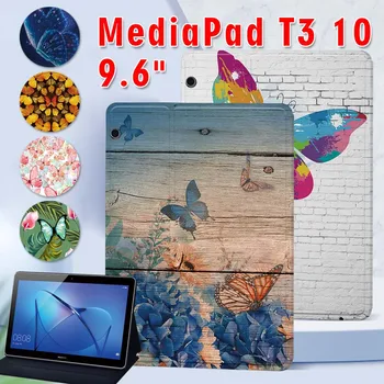 Huawei MediaPad için T3 10 9.6 İnç PU Deri Tablet Standı Folio Kapak MediaPad ıçin T3 10 AGS-L09 W09 Kılıf 13