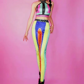 Özelleştirmek Seksi Dj Şarkıcı Sahne Leotard Elbise Kulübü Kutup Dans Parti Giyim Caz dans kostümü Performans BodysuiWear DJ120 19