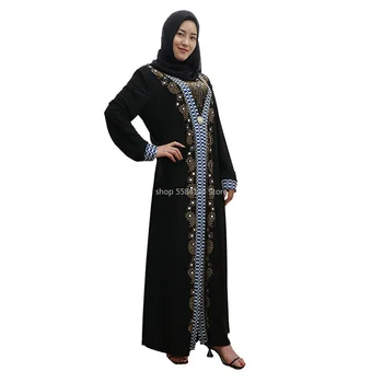 Moda Arap müslüman çarşaf elbise Kadınlar için İslami Giyim Dubai Kaftan Abaya Elbise Türk müslüman kıyafetleri Mütevazı Abaya Elbiseler 11