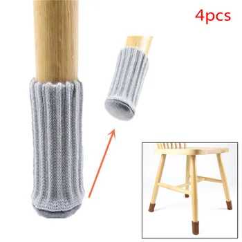 4 adet kaymaz Sandalye Bacak Çorap Kumaş Zemin Koruma Örgü Yün Çorap Masa Ayak Mobilya Ayakları kol kapağı Kedi Tırmalama