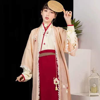 Hanfu Elbise Çin Geleneksel Kadın Festivali Klasik Dans Giyim Şarkı Hanedanı Elbise Halk Dans Sahne Kostümleri DQL7083 17