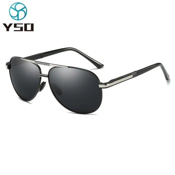 YSO Metal Çerçeve Güneş Gözlüğü Erkekler İçin Polarize UV koruma gözlükleri Araba Sürüş Erkekler İçin Vintage Tasarım Güneş Gözlüğü Gözlük 515 9