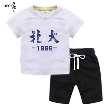 Yeni Yaz Çocuk Giysileri 12-DİŞ 18 Pamuk Moda kısa Kollu T-shirt+Şort yeni Doğan Kız Bebek, çocuk Giyim Çocuk takım Elbise Ayarlar