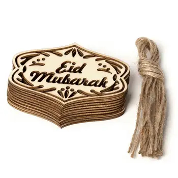 10 adet Ramazan Ahşap Eid Mubarak Dekorasyon Ev Ay İslam Camii Müslüman Ahşap Plak Asılı Kolye Festivali Parti Malzemeleri 13