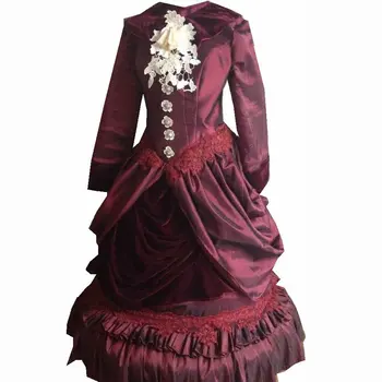 D-074 Victorian Gotik/İç Savaş Güney Belle gevşek Topu Elbise Elbise Halloween Vintage elbiseler Sz BİZE 6-26 XS-6XL