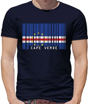 Erkek T Shirt Moda 2019 Cape Verde Barkod Tarzı Bayrak - Erkek Crewneck T - Shirt-7 Renk Kısa kollu T Shirt