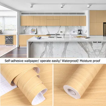 1M/3M Mutfak Ahşap Tane Çıkartmalar Kendini Yapıştırıcı PVC duvar Kağıdı Mobilya Tezgah Çıkartmalar Ev Kat Kapı su Geçirmez Kağıt 9