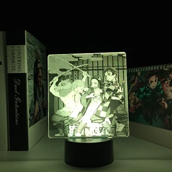 Iblis avcısı 3D Anime LED Lamba Çift Renk Çocuk Odası Dekor için doğum günü hediyesi Manga Kimetsu Hiçbir Yaiba İki Ton LED masa lambası