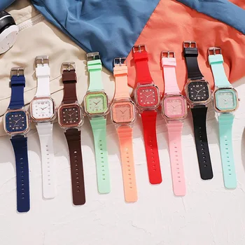 Yaz Şeker Renk dijital saat Kare Kadın Saatler Spor Elektronik Kol Saati İzle Reloj Mujer Saatler Dropshipping
