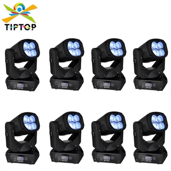 TIPTOP yeni varış 8 adet / grup 4x25 W Led süper ışın ışık çok ışın büyük 4 göz led hareketli kafa ışık kontrolörü 130 W DMX OUT 7
