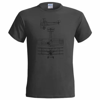 Sıcak Satış Moda Yüksek Kalite Kişilik Sopwith Triplane Blueprint Mens T Gömlek Uçak Fighter Raf Savaşı Dünya Rna'lar Tee Gömlek 13