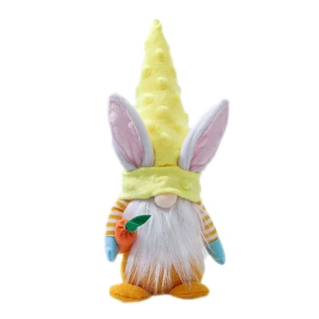 2022 Yeni paskalya tavşanı Gnome Peluş Elf Süslemeleri Havuç Meçhul Bebek İskandinav Tomte Cüce Figürleri Süs 12