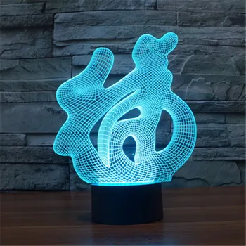 Ücretsiz kargo 2018 yeni dış ticaret 7 Renkler 3D ışık renkli dokunmatik LED görsel dekoratif hediye lamba Led Oyuncaklar Noel hediyesi 1