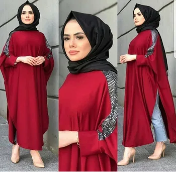 Richkeda Mağaza Yeni 2021 Afrika Giysi Müslüman Başörtüsü Elbise Kadınlar İslam Giyim Abaya Pullu Pakistanlı Elbiseler Fas Kaftan 13