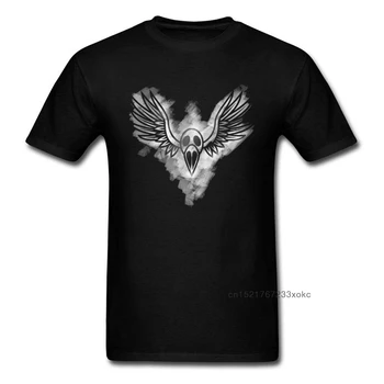 Karga Kemik Kanat Tişörtleri Erkekler Logo T Shirt özel tişört Funky Siyah Üstleri Hip Hop Grafik Tees Pamuklu Kumaş Elbise Serin 8