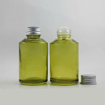 50 adet 125ml yuvarlak açık yeşil losyon şişesi gümüş vidalı kapak, boş 125ml cam kozmetik konteyner sıvı krem 8