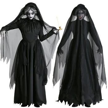 Cadılar bayramı Cospaly Masquerade uzun elbise Yetişkin Cadılar Bayramı Korku Hayalet Koyu Korku Vampir Cadı Ölü Corpse Zombi Gelin Kostümleri 16