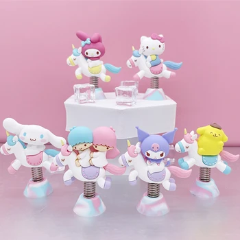 6 Stil Hello Kitty Atlıkarınca Serisi Anime Aksiyon Figürü Kuromi Şekil Kawaii Araba Dekorasyon Modeli Bebekler Oyuncaklar Çocuklar İçin Kız Hediye