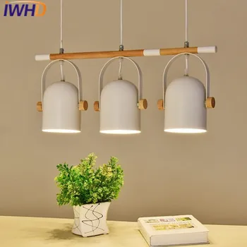 IWHD demir 3 kafaları süspansiyon armatür Modern kolye ışık Led moda mutfak kolye lamba ev aydınlatma armatürleri Lampara 19
