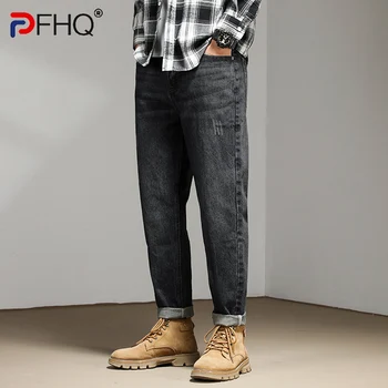 PFHQ 2023 Sonbahar erkek Zarif Kişilik Pantolon Rahat Moda Kot Rahat Streç Denim Şık Moda Yüksek Kaliteli Pantolon 3