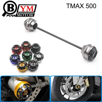 Ücretsiz teslimat YAMAHA TMAX 500 2008-2011 için CNC Modifiye Motosiklet Ön ve Arka tekerlek damla top / amortisör