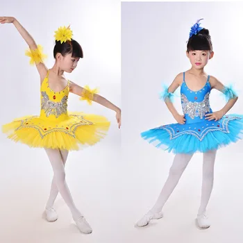 Çocuk Kuğu Gölü bale kostümü Çocuklar Balerin Elbise Bale Jimnastik Leotard Dans Elbise Kızlar İçin Tutu Etek Bale Elbise