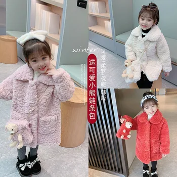 Kız Ceket çocuk ceketi İç Çamaşırı 2021 Güzel Artı Kadife Kalınlaşmak Sıcak Kış Sonbahar Okul Pamuk Polar çocuk giyim 19