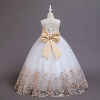 4-14 Yıl Pageant Çiçek Prenses Elbise Zarif Çocuklar Kızlar İçin Elbiseler Çocuk Kostüm Partisi düğün elbisesi Akşam 3