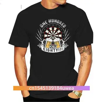 Dart Ateş Bira Oyunu Grafik T-shirt yüz seksen dart bira 100 % pamuklu bluz Kaliteli Giyim Gömlek 2019 Özel 16