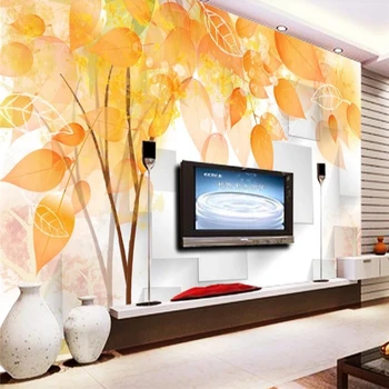 Dekoratif duvar kağıdı soyut ağaç 3D kare TV arka plan duvar tablosu 9