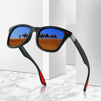 JAIXN Kare Polarize Güneş Gözlüğü Erkekler Klasik Siyah güneş gözlüğü Mr Moda Trendleri Açık Sürüş Gözlük UV400 zonnebril heren 5
