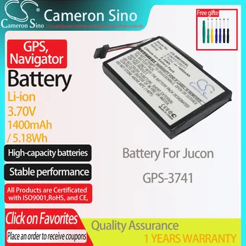 CameronSino Pil Jucon GPS-3741 GPS, Navigator pil 1400 mAh / 5.18 Wh 3.70 V Li-ion Siyah 6