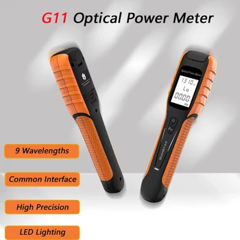 G11 optik güç ölçer şarj edilebilir pil Fiber optik güç ölçer flaş ışığı ile OPM 5