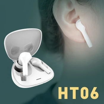 TWS HT06 kablosuz kulaklık Gürültü Azaltma Bluetooth 5.1 Kulaklık HiFi Ses Kulak İçi Spor Oyun mikrofonlu kulaklık 6