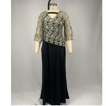 İlkbahar Sonbahar Afrika Maxi Elbiseler Kadınlar İçin 2023 Siyah Moda Elbise uzun elbise Dantel Bazin Vestido Dashiki Parti Afrika Giysi 14