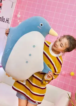 yeni oyuncak karikatür penguen peluş oyuncak büyük 85 cm güzel mavi penguen yumuşak bebek şekerleme, atmak yastık doğum günü hediyesi s1471 6