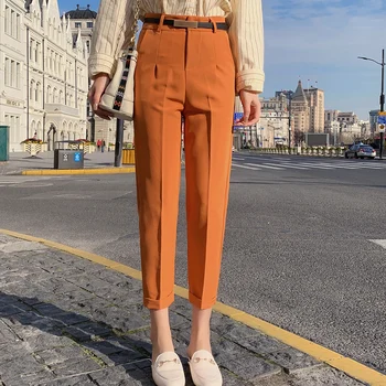 Harem Kadınlar 2020 Sonbahar Bahar Resmi Yüksek Bel Ofis Bayan kalem pantolon Rahat İnce İş Ayak Bileği Uzunlukta kadın pantolonları 12