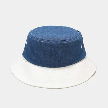 LDSLYJR Denim Mavi ve Beyaz Kova Şapka Balıkçı Şapka Açık Seyahat Şapka güneşlikli kep Şapka Erkekler ve Kadınlar için 340 2