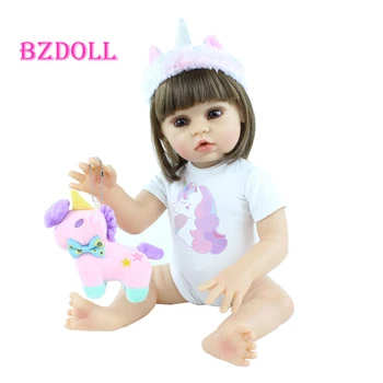 48 CM Yumuşak Silikon Yeniden Doğmuş Bebek Kız İçin 19 inç Vinil Vücut Prenses Bebekler doğum günü hediyesi Bonecas Çocuklar Banyo Oyuncak 3