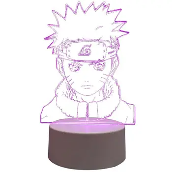 Naruto Küçük Gece Lambası Naruto Sasuke Yaratıcı Anime 3D Masa Lambası Uzaktan Kumanda Karartma Erkek doğum günü hediyesi 15