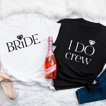 Gelin Ben Ekip Elmas T-Shirt Sevimli Kadın Grafik Bekarlığa Veda Partisi Tee Üst Komik Evlilik Nedime Hediye Tshirt Premium 10