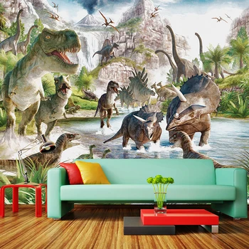 Özel duvar bezi 3D Stereo Dinozor Dünya Fotoğraf duvar resmi 3D Duvar Kağıdı Çocuk Odası Yatak Odası İçin Zemin Duvar Kaplaması Ev Dekor 12
