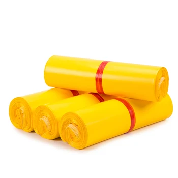 50 Adet / grup Sarı Kurye Çantaları Buzlu Self-Seal Yapışkanlı Posta Çantası Saklama Torbaları Zarf Mailler Posta Çantası