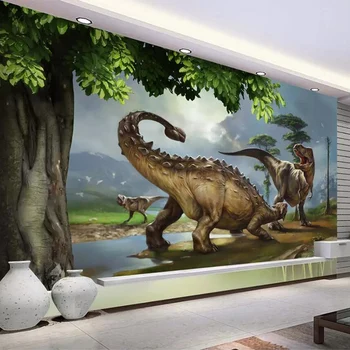 Özel Fotoğraf Duvar Kağıdı 3D Stereo Dinozor Duvar Oturma Odası çocuk Yatak Odası Arka Plan duvar tablosu Papel De Parede Freskler 13